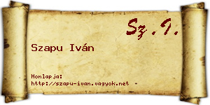 Szapu Iván névjegykártya